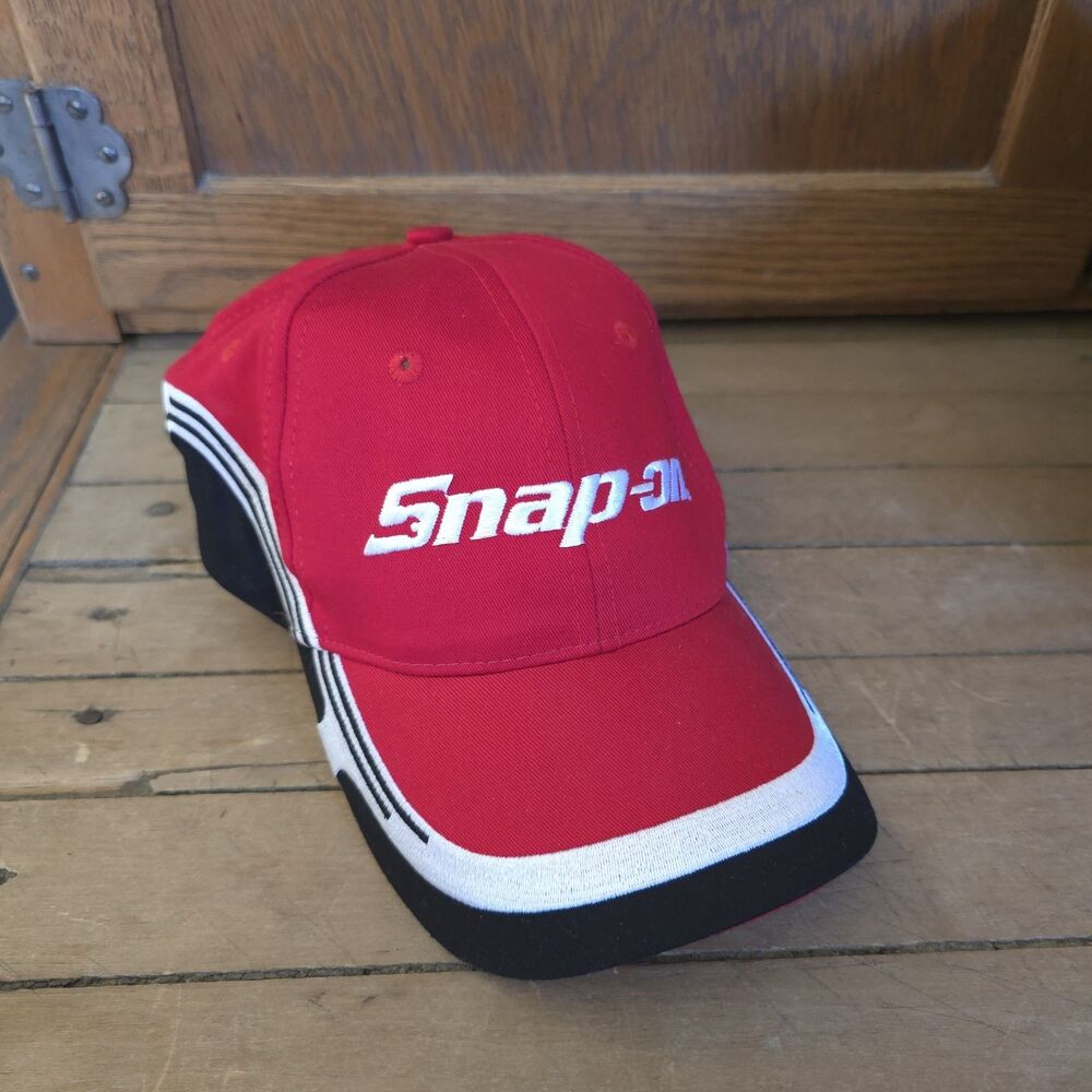 Snap-on Tools Strap Back Trucker Hat Cap K-Products Embroidered Logo Red Black